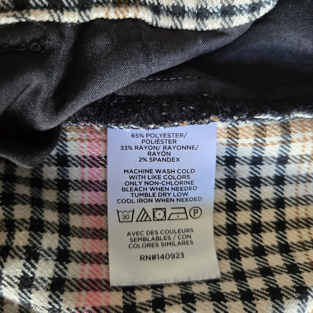 LOFT Plaid Wide-Leg Trousers with Pink Accent - Picture 12 of 16